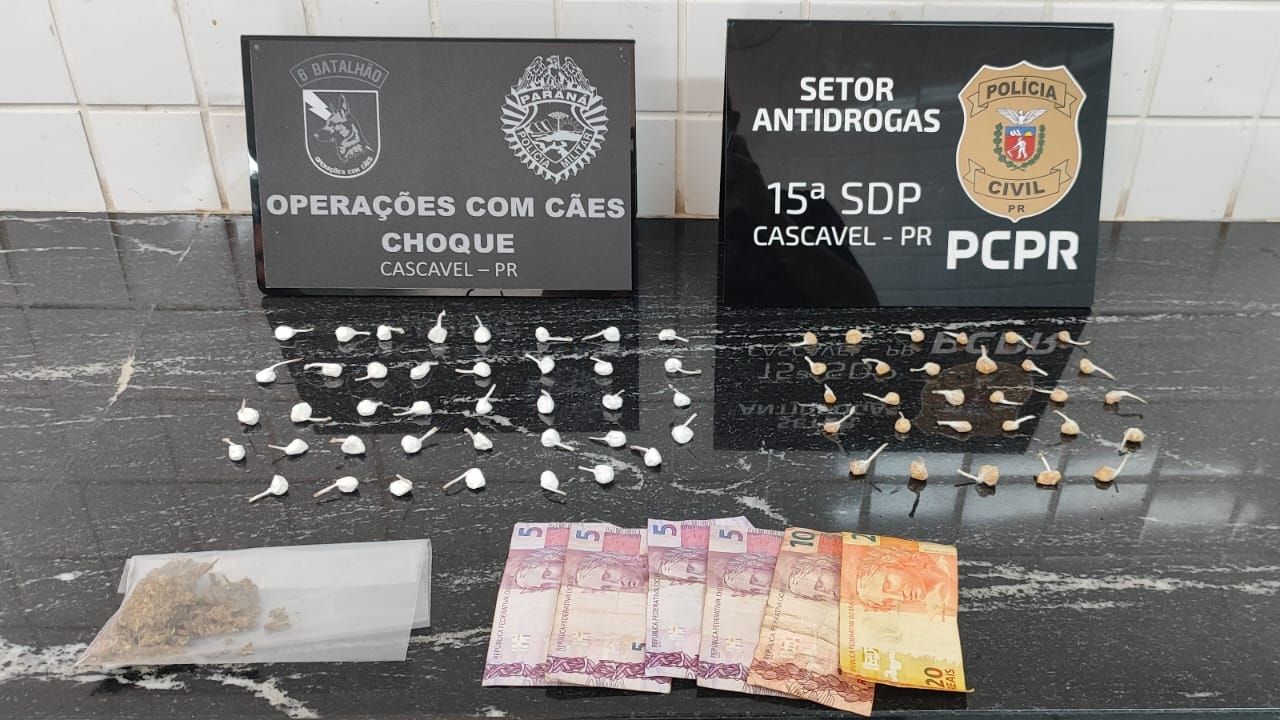 Casal é preso com drogas enterradas no quintal no Jardim Consolata em Cascavel