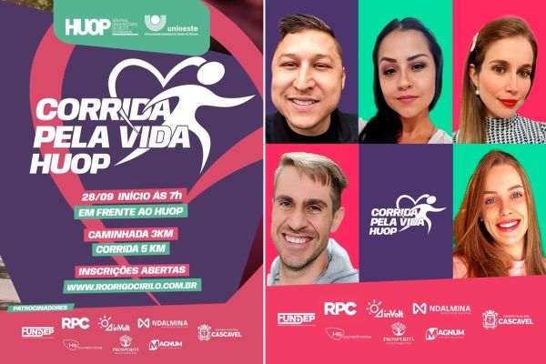 Imagem referente a notícia: Corrida Pela Vida do HUOP une esporte e solidariedade em prol da doação de órgãos