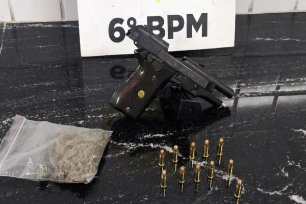 Disparos, drogas e prisão: noite de tensão no Bairro Canadá termina com arma apreendida