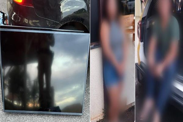 Polícia Civil intercepta carro e prende dupla com TV furtada antes de chegar a Foz do Iguaçu