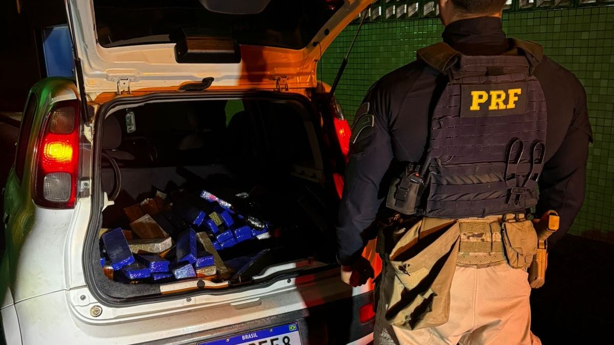 PRF apreende mais de 200 quilos de maconha após perseguição na BR-277 em Céu Azul