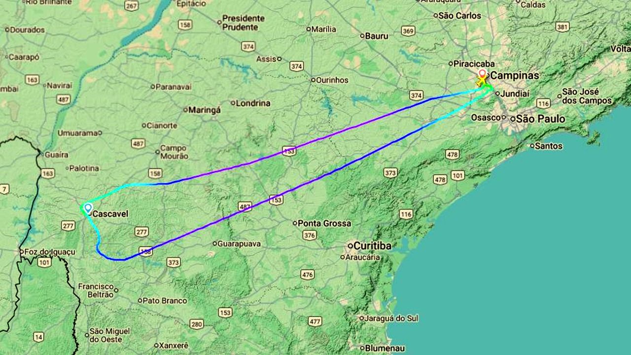 Caos nos céus de Cascavel: mau tempo cancela voos e obriga aeronave a retornar à origem