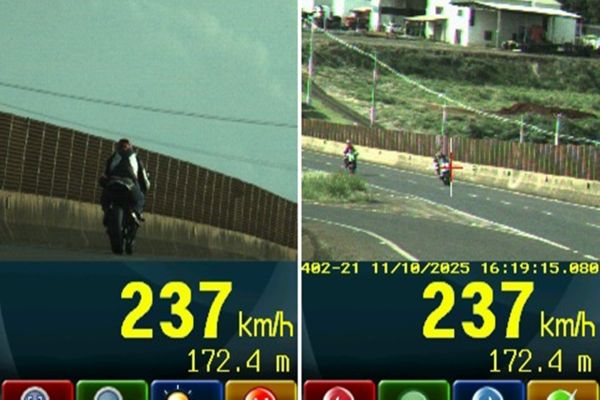 Imagem referente a notícia: PRF flagra motocicleta a 237 km/h na BR-369, em Corbélia