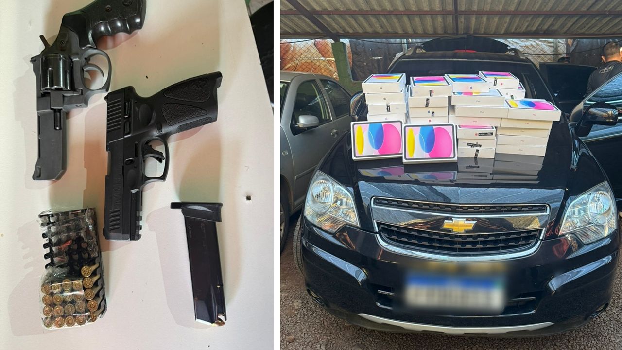 Operação conjunta entre Receita Federal, Polícia Federal e BPFron apreende armas e eletrônicos no oeste do Paraná
