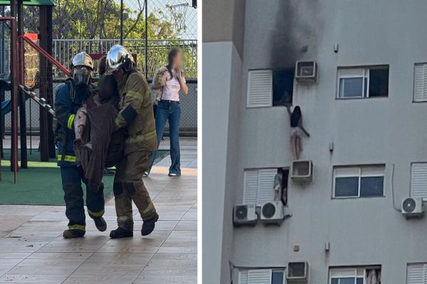 Imagem referente a notícia: Incêndio em prédio deixa mulher em estado grave e mobiliza operação de resgate em Cascavel