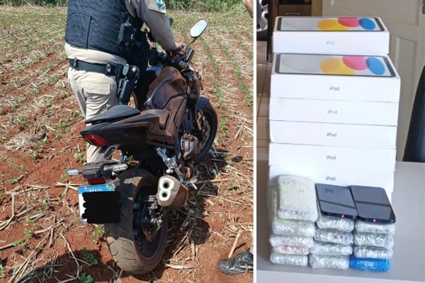 Polícia Militar intercepta motociclista e descobre contrabando de eletrônicos em Santa Tereza do Oeste
