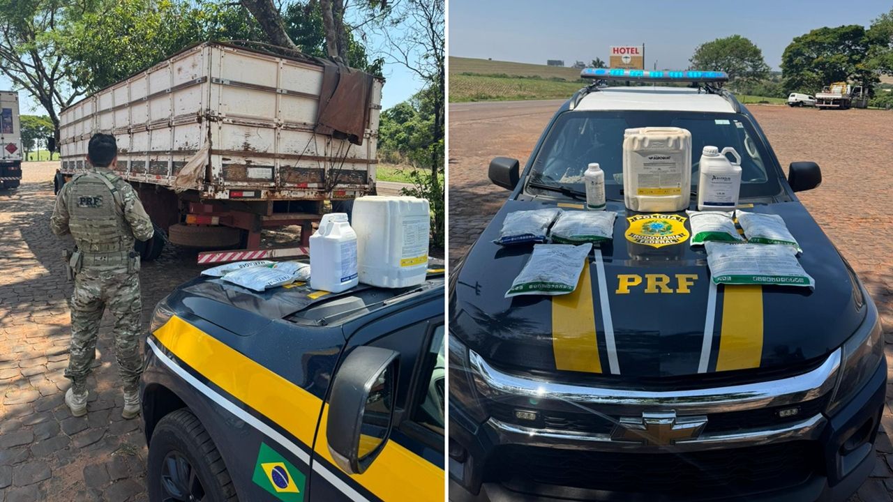 Caminhão com 2 toneladas de agrotóxicos ilegais é flagrado em operação da PRF no Paraná