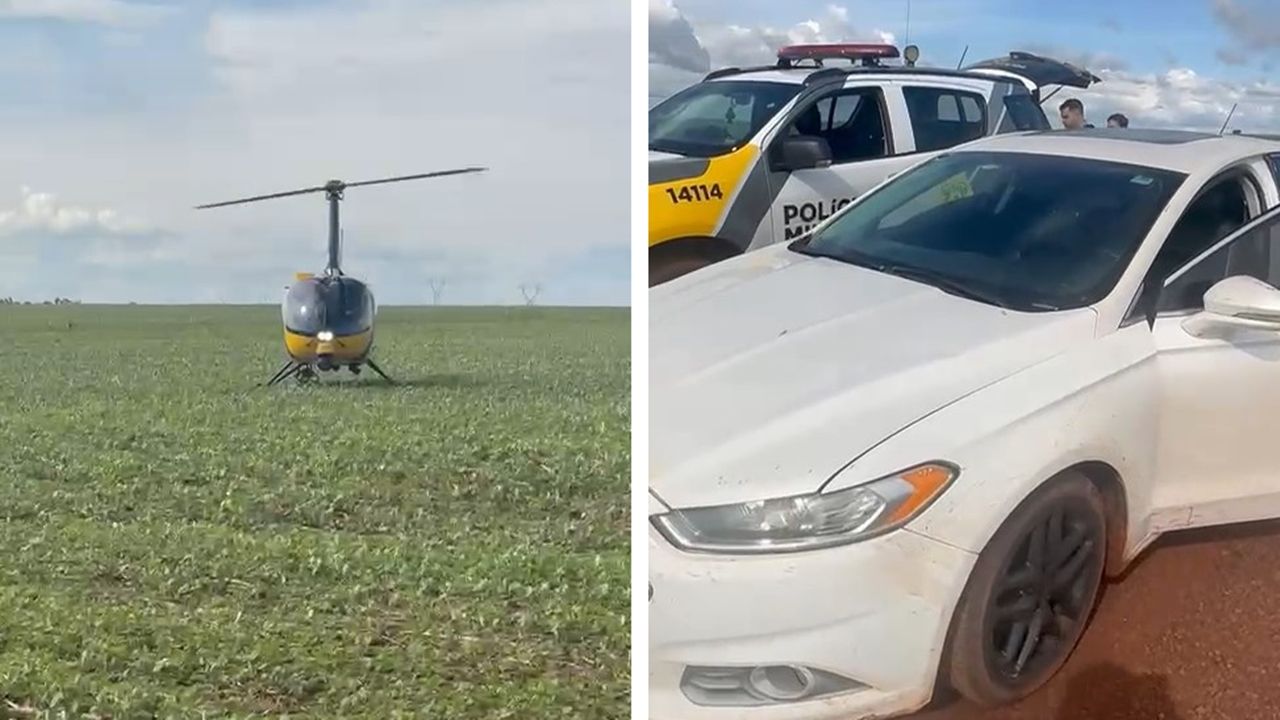 Helicóptero do BPMOA localiza e ajuda na prisão de suspeito de roubo em Terra Roxa