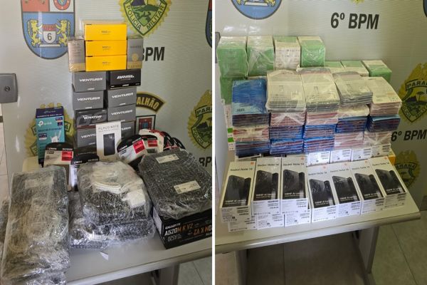 Imagem referente a notícia: Operação na rodoviária de Céu Azul revela contrabando escondido em ônibus de viagem