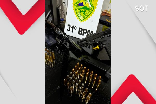 Imagem referente a notícia: Patrulha Rural flagra dupla armada com pistola e revólver na BR-369 em Corbélia