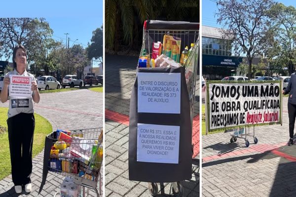 Imagem referente a notícia: Servidores fazem apitaço e pressionam vereadores por vale-alimentação de R$ 800 em Cascavel