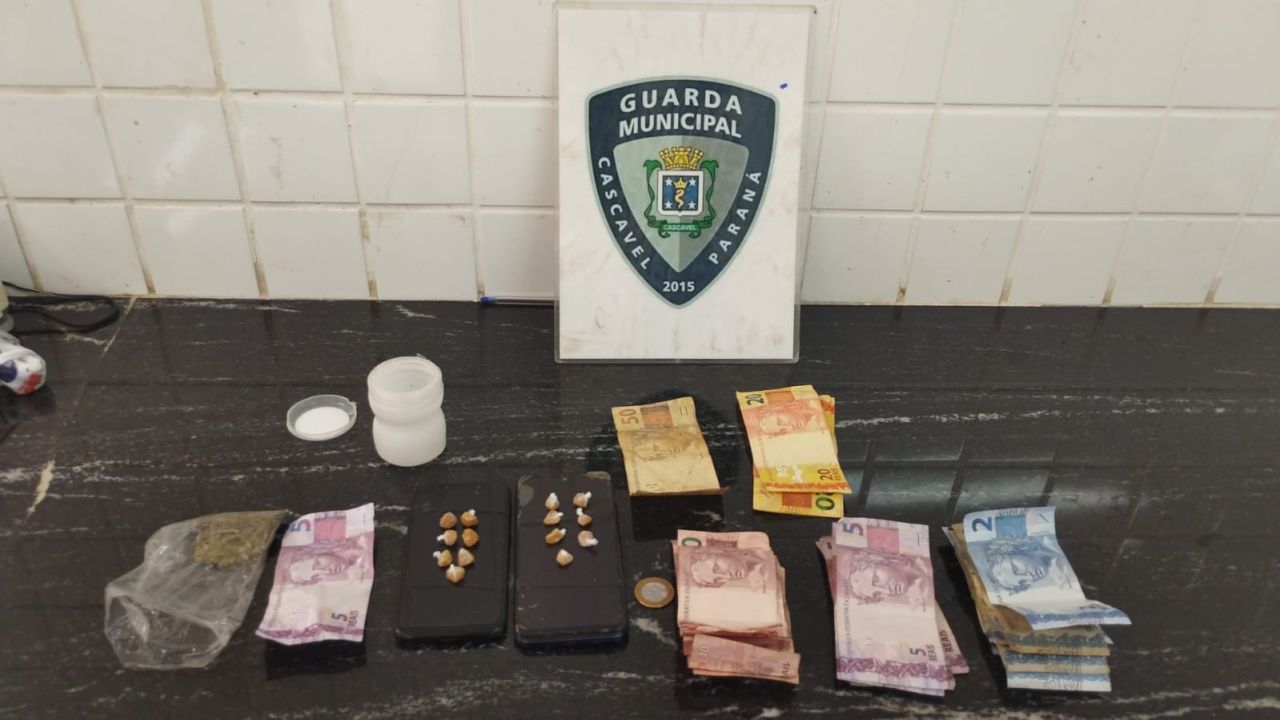 Ação da Guarda Municipal e vereador policial Madril termina com prisão por tráfico e apreensão de drogas em Cascavel
