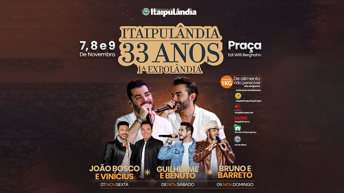 1ª Expolândia promete agitar Itaipulândia com shows, rodeio e muita festa nos 33 anos da cidade