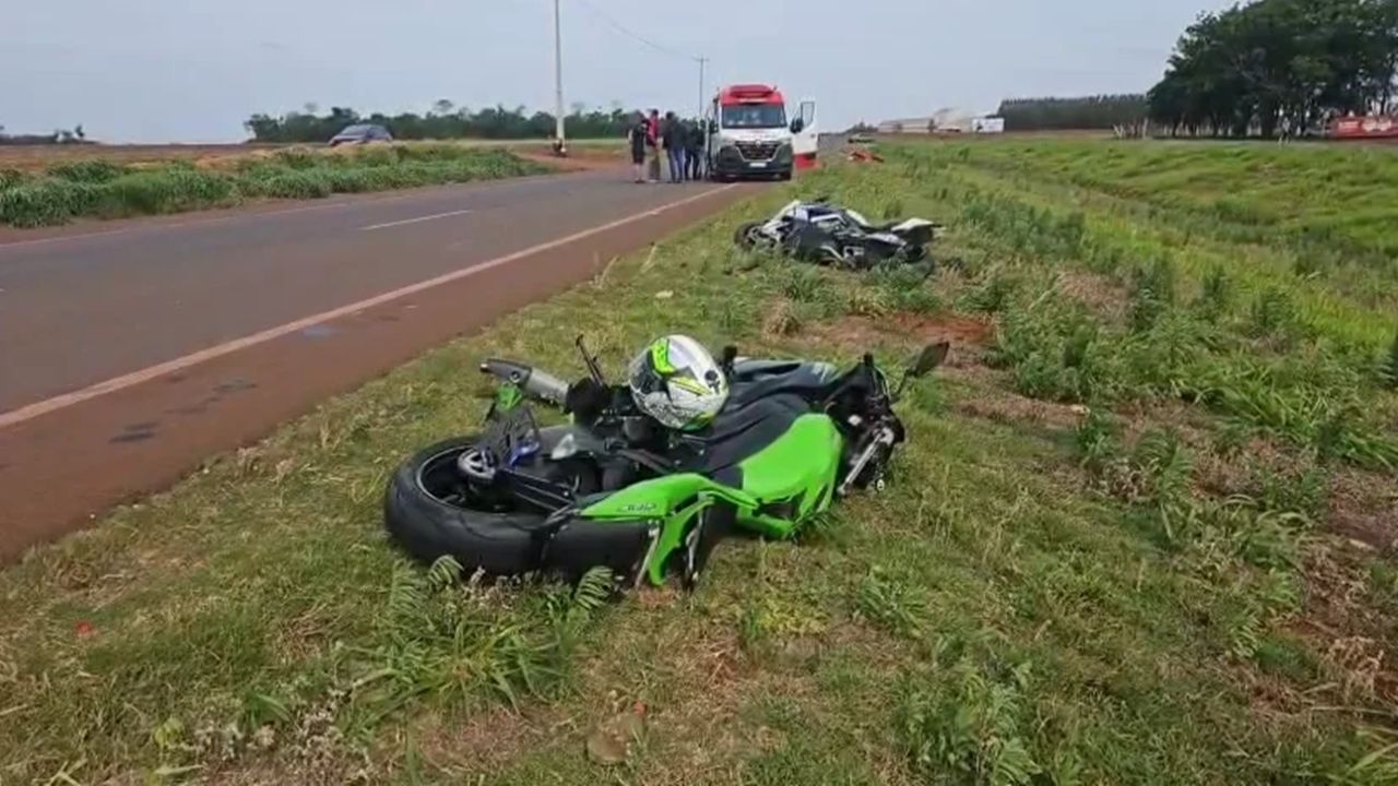 Três motos de alta cilindrada se envolvem em grave acidente na BR-163 entre Toledo e Marechal Cândido Rondon