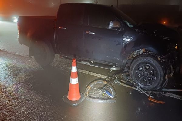 Imagem referente a notícia: Ciclista morre após ser atropelado por caminhonete na BR-369 em Arapongas