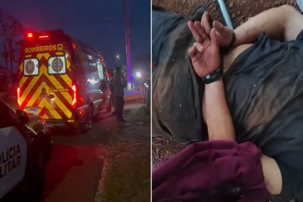 Imagem referente a notícia: Homem de 45 anos é agredido no Bairro Santa Cruz em Cascavel; Agressor é contido por populares
