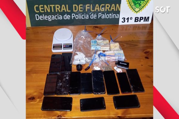 Imagem referente a notícia: Bar no Centro de Palotina vira alvo de operação e polícia encontra drogas, dinheiro e celulares