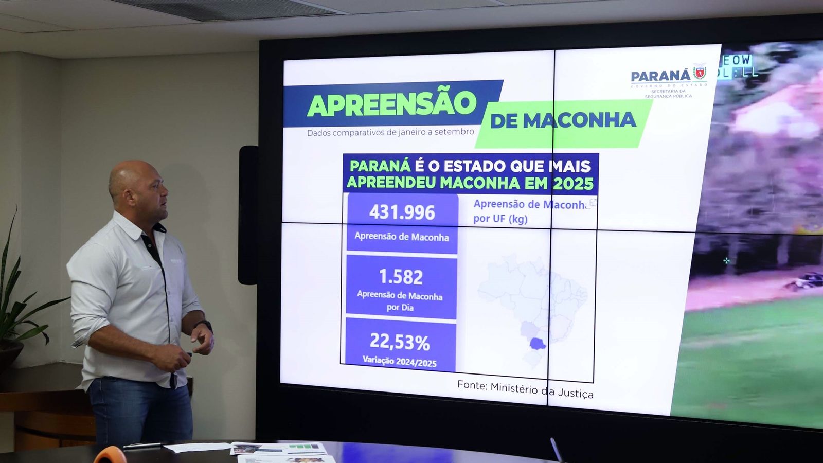 Apreensões de drogas aumentam 21% nos primeiros nove meses de 2025 no Paraná