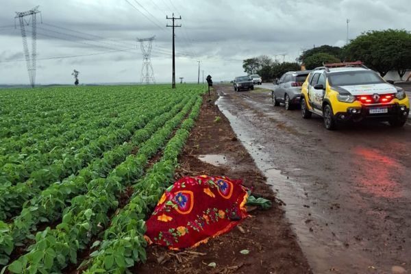 Idoso morre atropelado ao tentar cruzar a rodovia PR-585 em São Pedro do Iguaçu