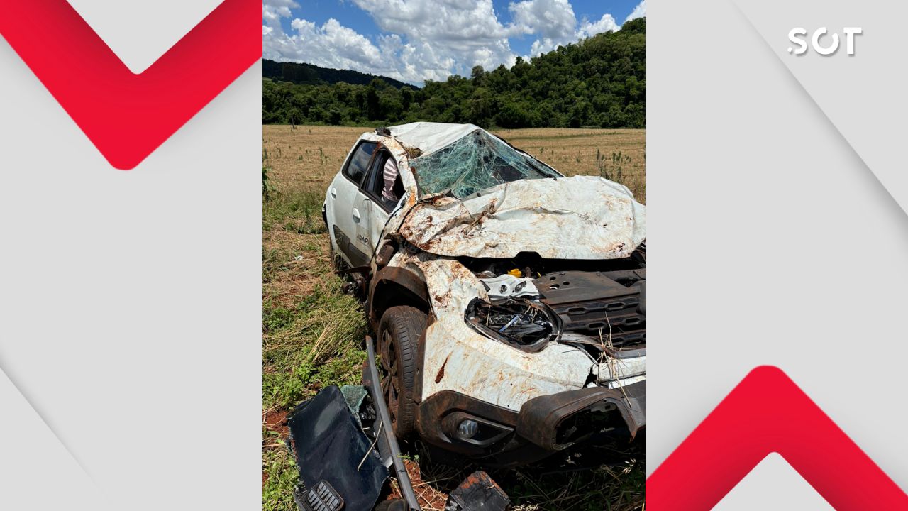 Homem de 61 anos fica ferido após capotamento na PR-471, em Catanduvas, no Oeste do Paraná