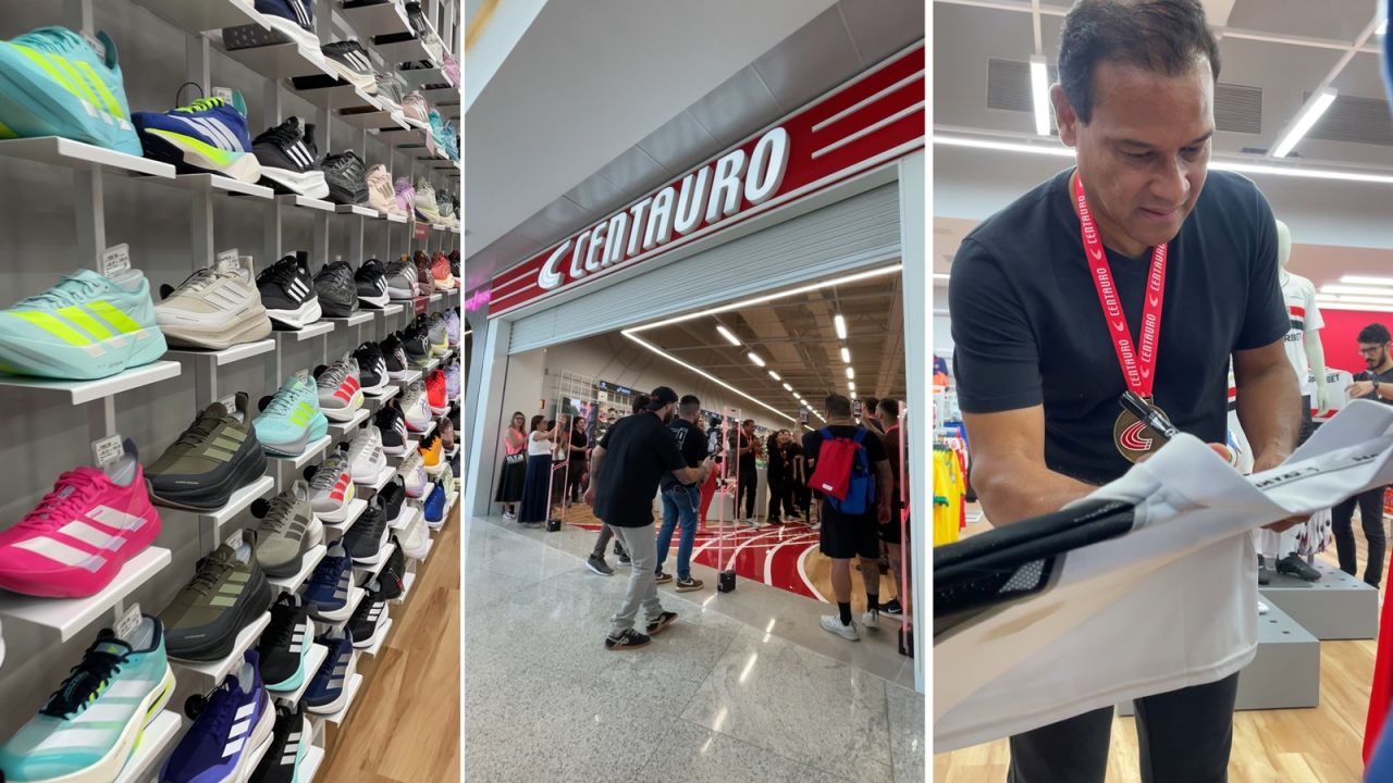 Craque Muller celebra com torcedores em inauguração da nova loja da Centauro em Cascavel