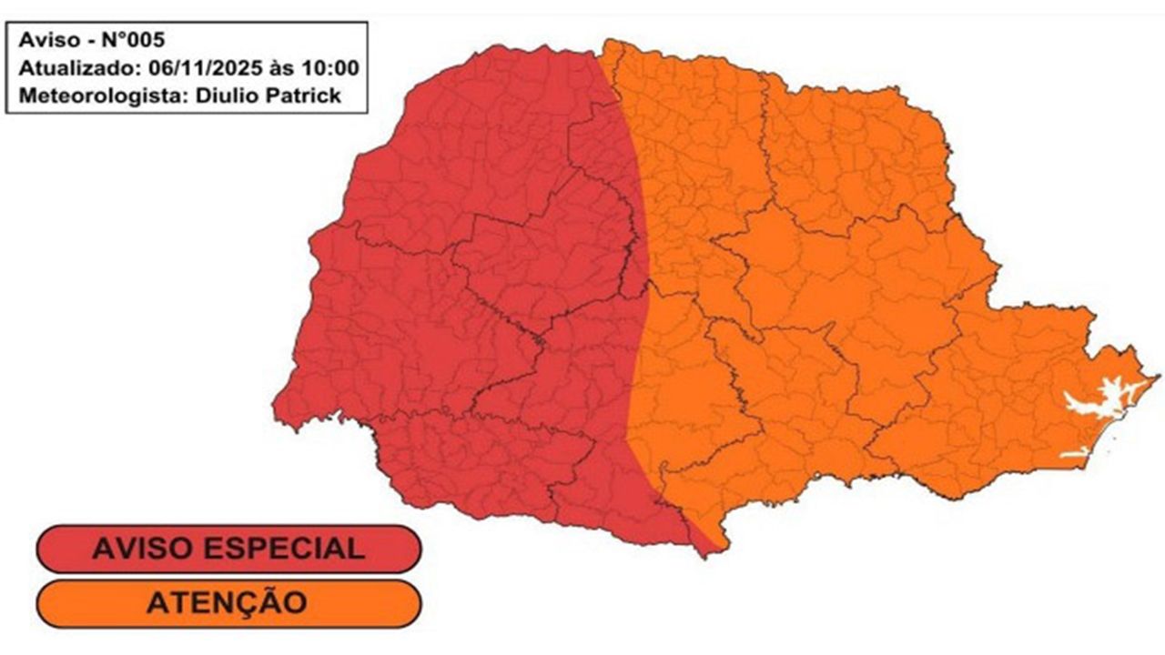 Tempestades de sexta devem ter ventos acima de 80 km/h e chuvas superiores a 50 mm