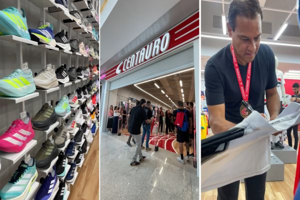 Craque Muller celebra com torcedores em inauguração da nova loja da Centauro em Cascavel