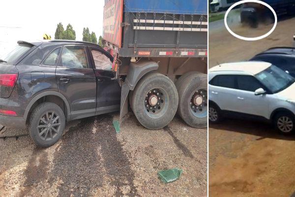 Colisão entre caminhão e Audi Q3 deixa mulher gravemente ferida na BR-376 em Ponta Grossa