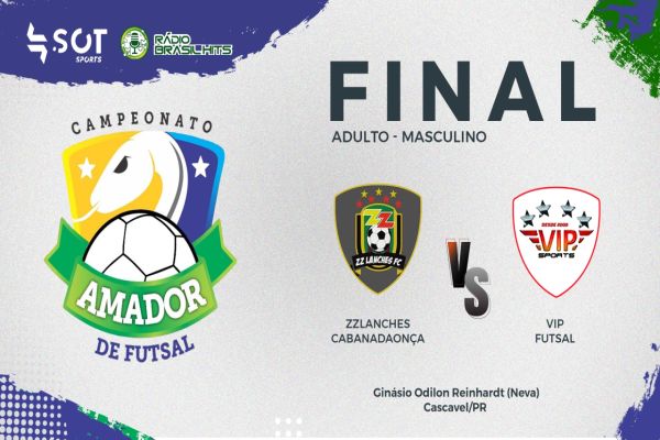 Imagem referente a notícia: ZZ Lanches/Cabanada Onça x VIP Futsal Único | Final | Campeonato Municipal de Futsal | Cascavel/PR