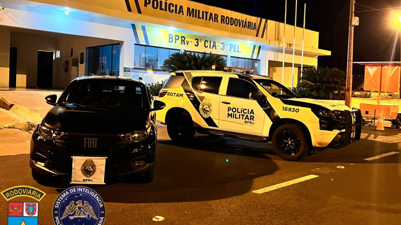 PM recupera veículo furtado e prende dois homens durante operação em Iporã