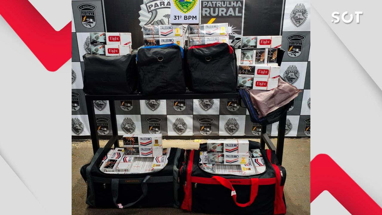 Ação da PM apreende contrabando de cigarros e gera prejuízo de R$ 15 Mil na Região Oeste do Paraná