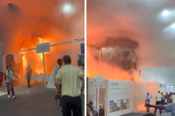 Imagem referente a notícia: Incêndio atinge Blue Zone da COP30 em Belém e mobiliza equipes de emergência