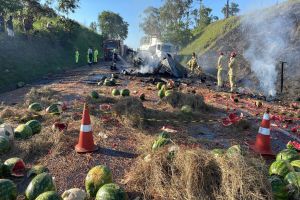 Imagem referente a notícia: Motorista morre carbonizado em batida na PR-092, em Santo Antônio da Platina