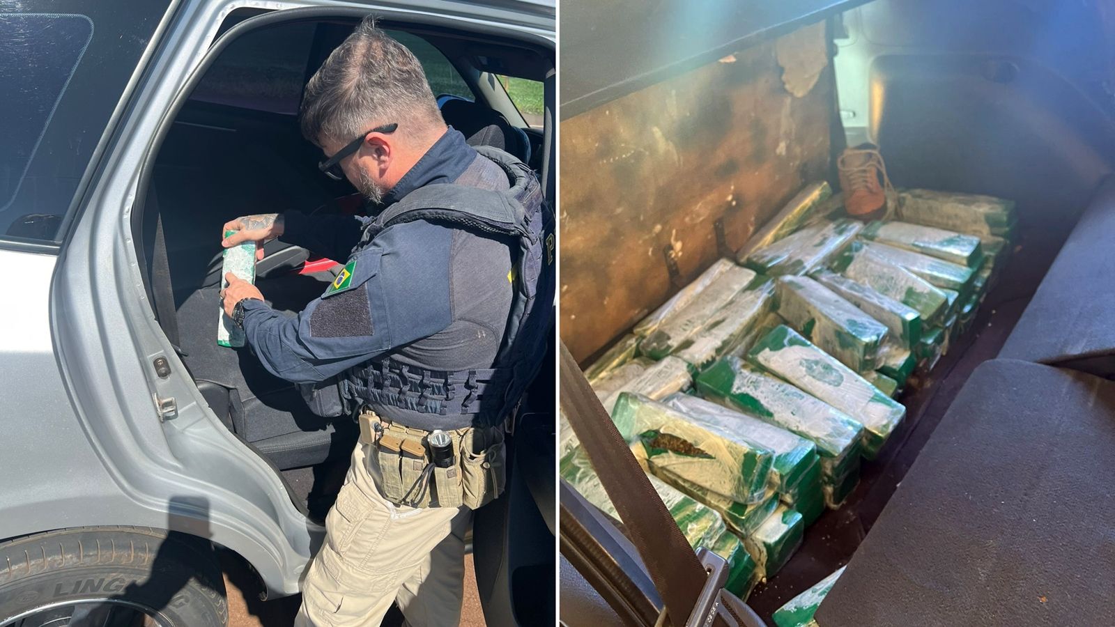 PRF apreende 61 kg de maconha ocultos em veículo na BR-369, em Corbélia