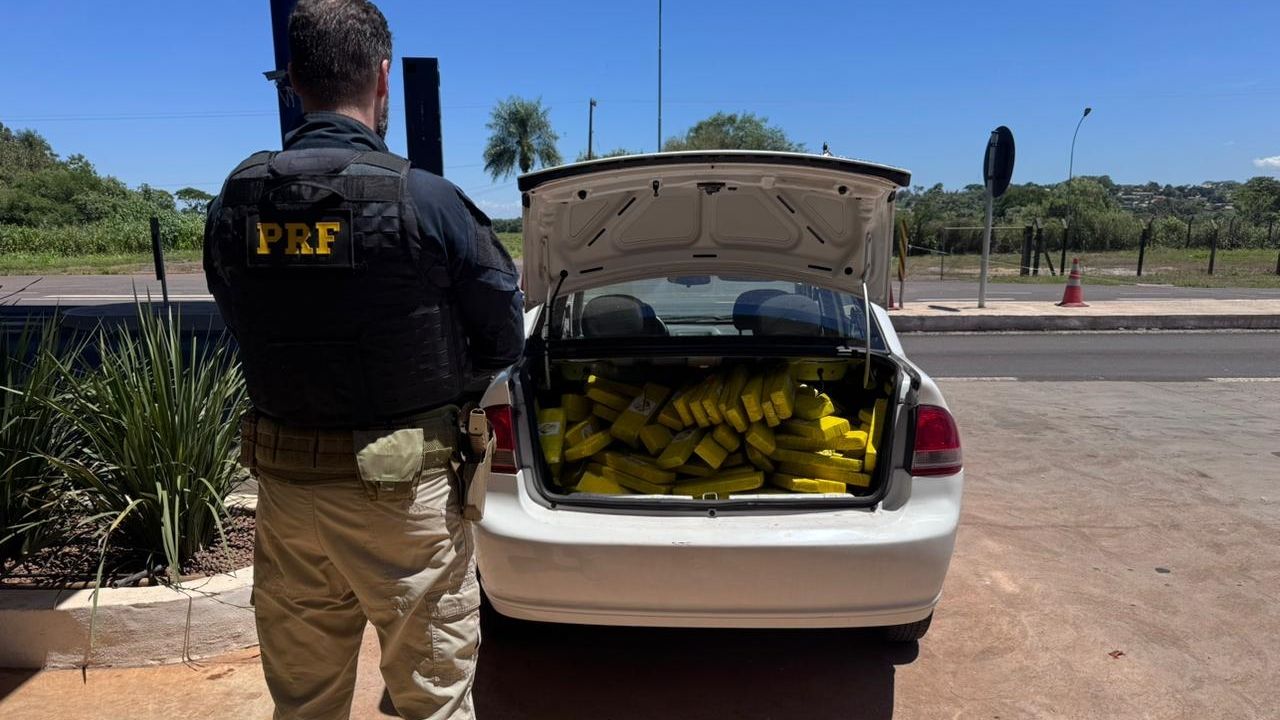 PRF apreende quase 300 quilos de maconha na BR-487, em Alto Paraíso