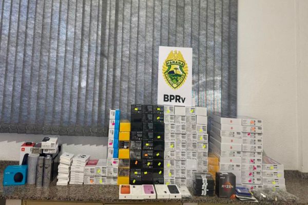 ROTAM intercepta veículo com 191 produtos de descaminho avaliados em mais de R$ 171 mil