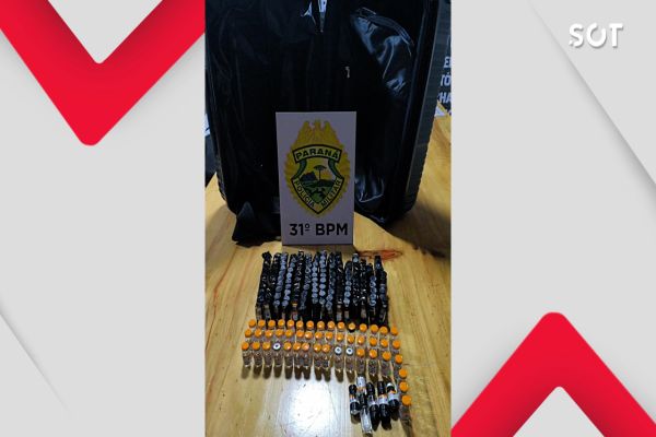 Ônibus é interceptado pela PM com contrabando de 180 ampolas de medicamento em Corbélia