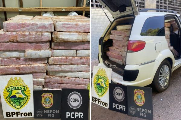 BPFRON, PF e PC desarticulam carga de mais de uma tonelada de maconha em Santa Helena