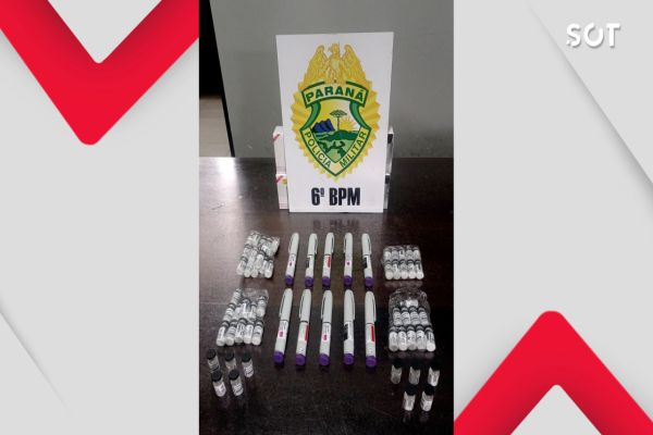 Polícia Militar flagra kits de remédio emagrecedor escondidos em fundo falso de bagagem na BR-277