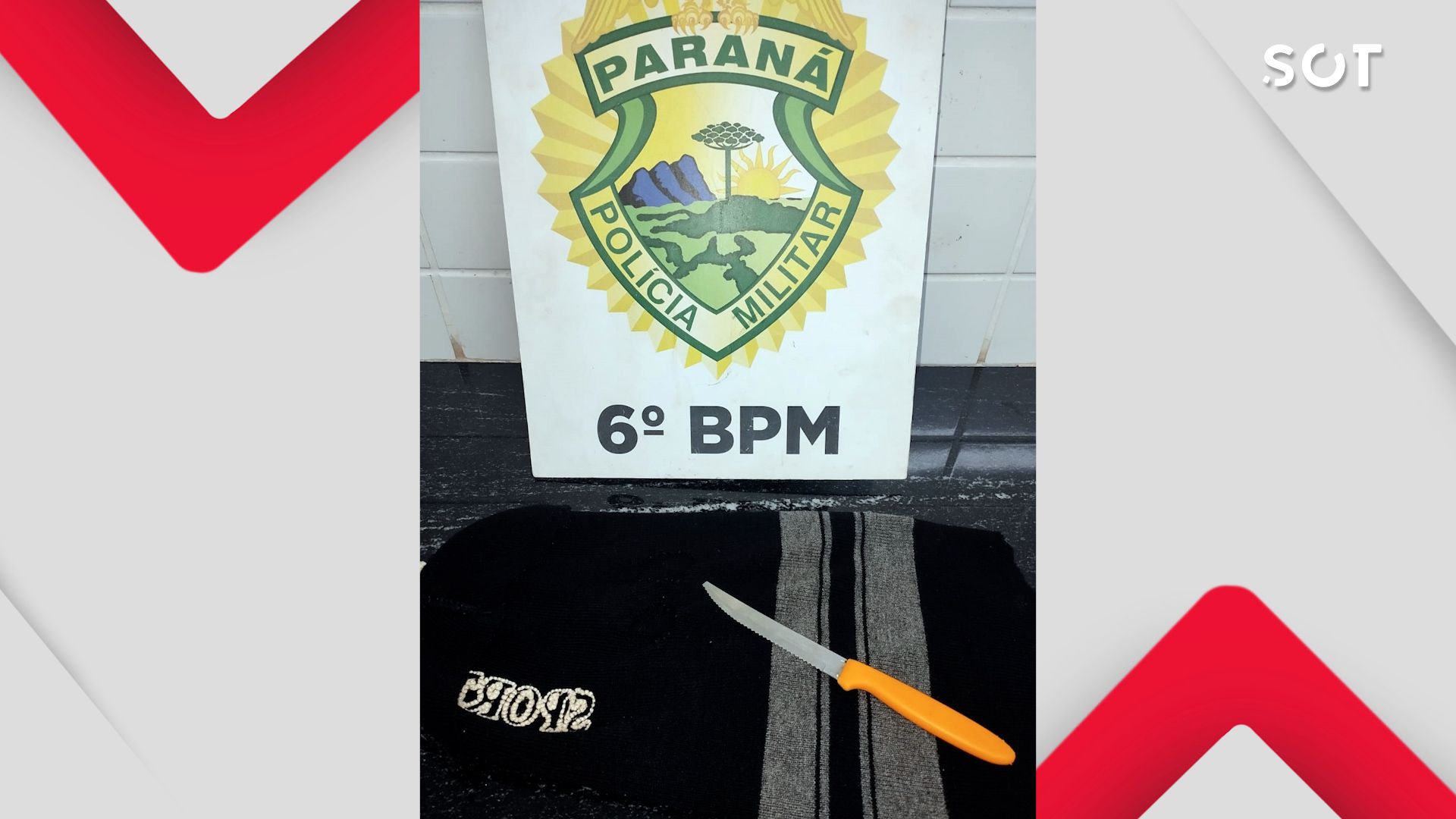 Homem mascarado causa confusão e acaba preso em frente ao destacamento da PM em Catanduvas