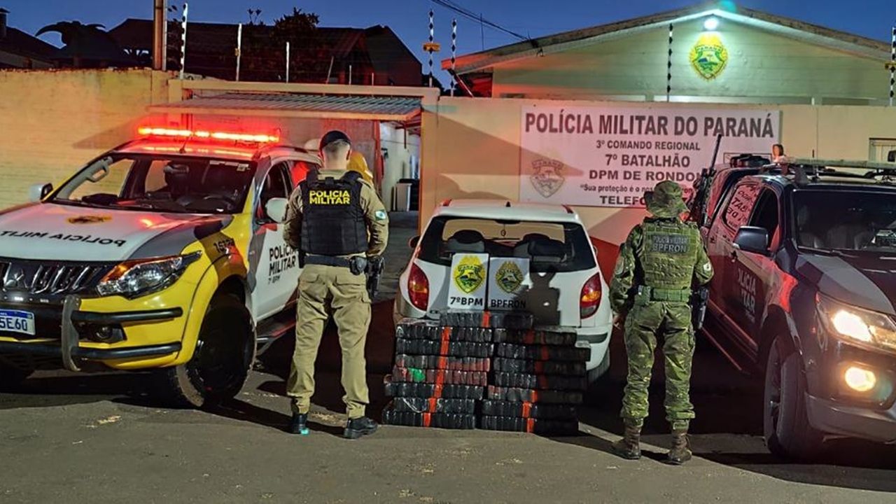 Veículo é apreendido com mais de 160 Kg de maconha em ação integrada no Noroeste do Paraná