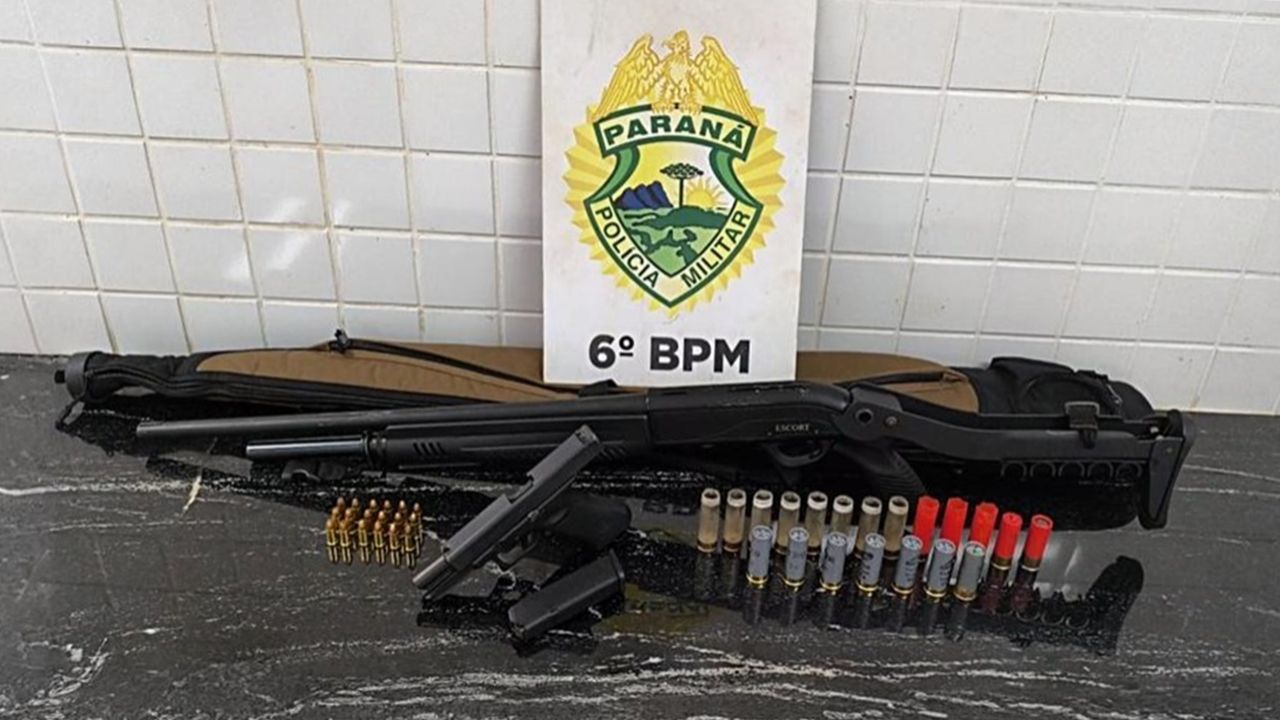 Homem é detido com armas de uso restrito em BMW em ação da Polícia Militar em Cascavel
