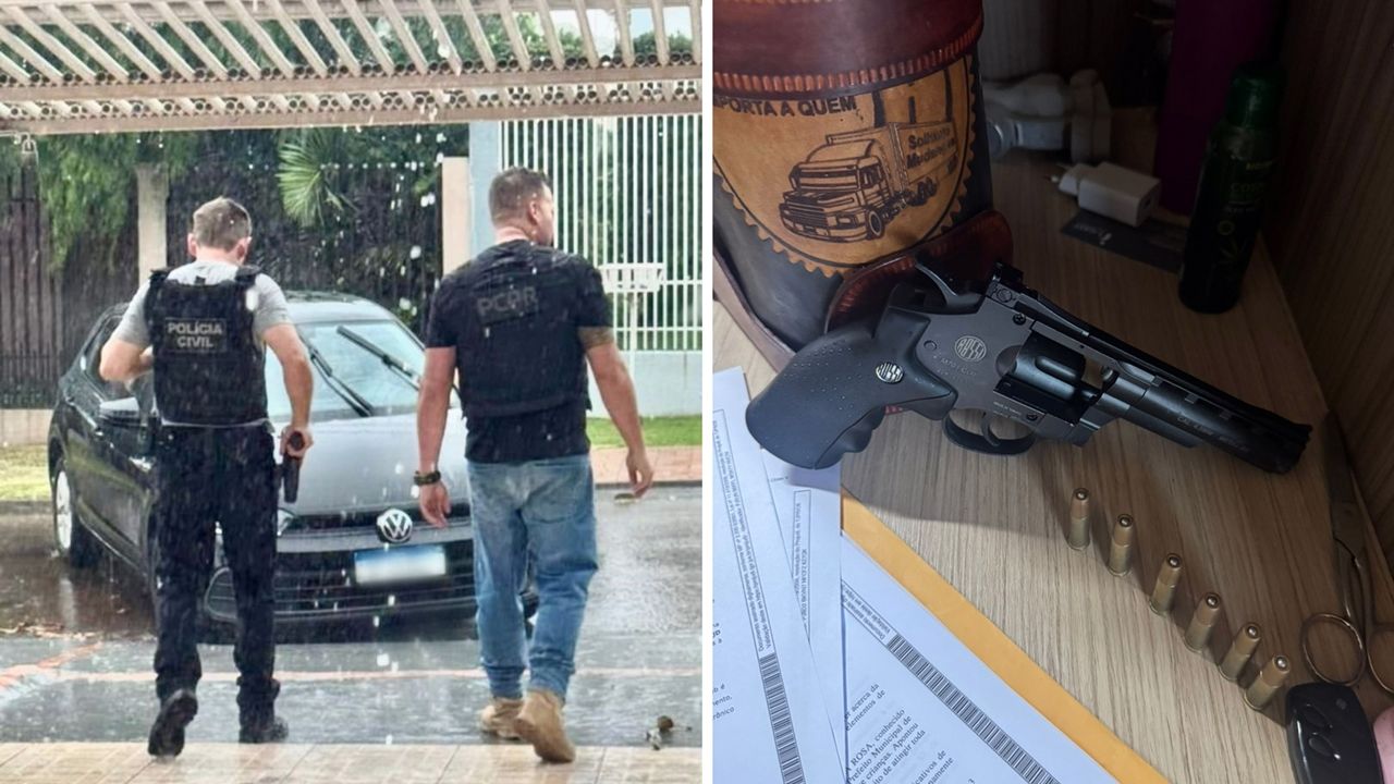Influencer que ameaçou prefeito de Rio Bonito do Iguaçu tem celular e simulacro apreendidos pela Polícia Civil