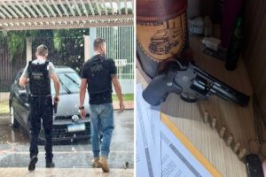 Imagem referente a notícia: Influencer que ameaçou prefeito de Rio Bonito do Iguaçu tem celular e simulacro apreendidos pela Polícia Civil