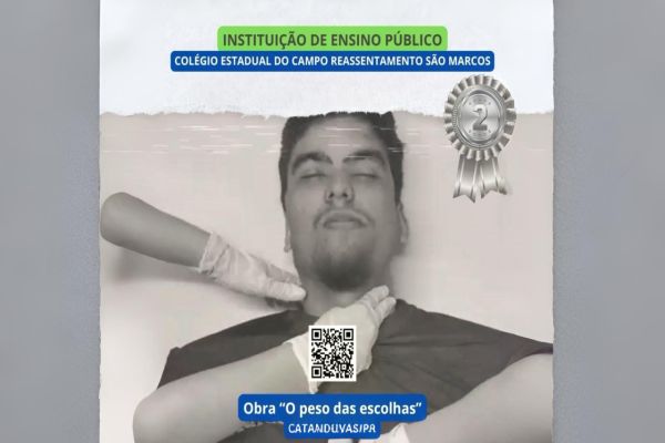 Imagem referente a notícia: Alunos de Catanduvas conquistam 2º lugar em concurso estadual sobre enfrentamento às drogas