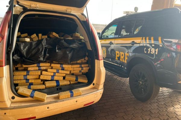 PRF apreende 385 kg de maconha em abordagem na BR-277, em Cascavel