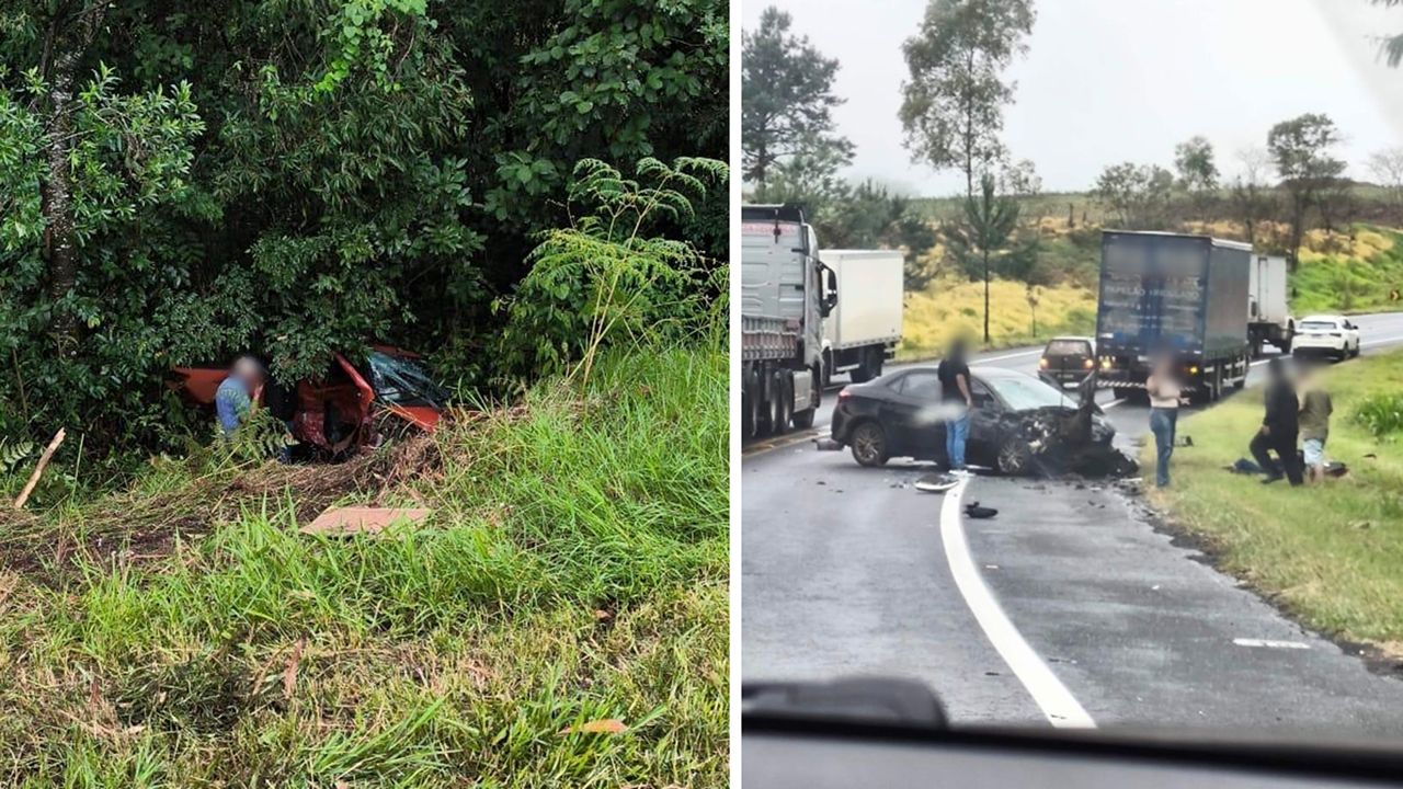 Colisão entre dois veículos deixa feridos na BR-376 em Ortigueira