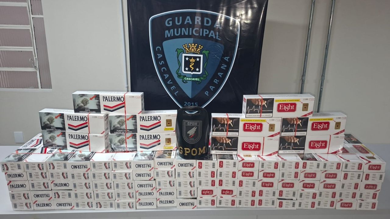 Guarda Municipal apreende 100 maços de cigarros contrabandeados na Rodoviária de Cascavel