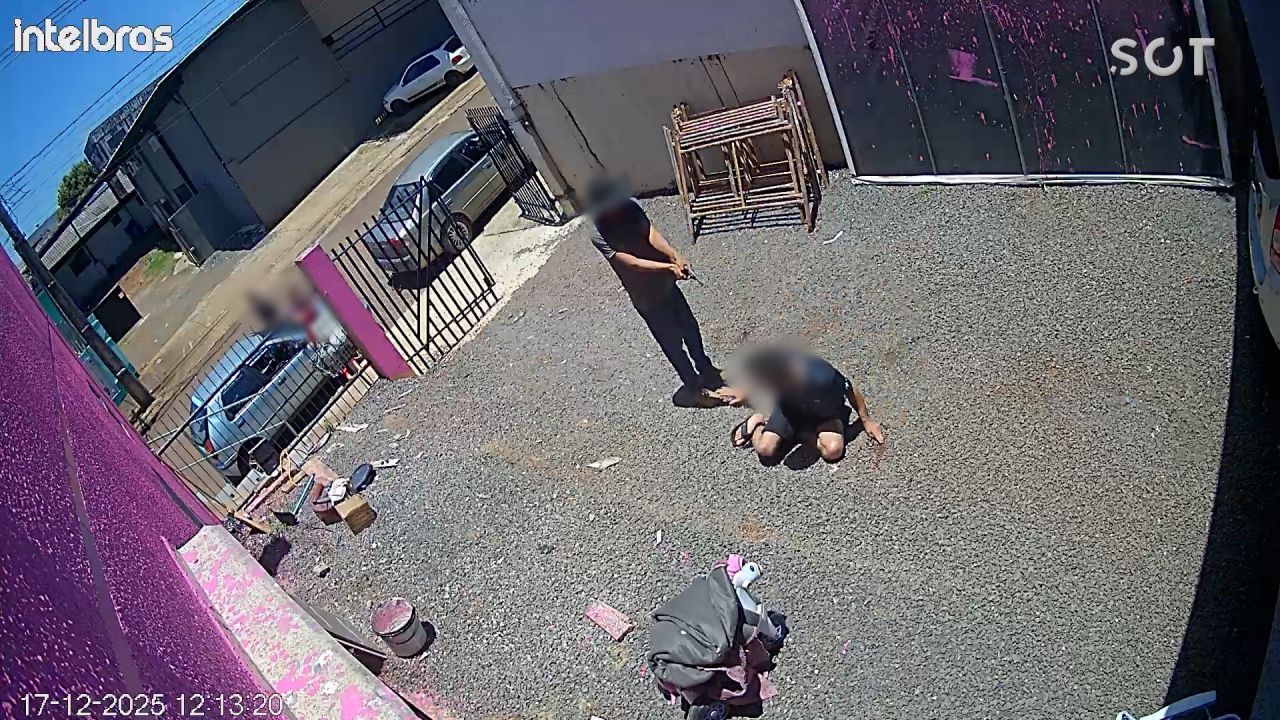 Câmera registra homicídio em Três Barras do Paraná; suspeito é ex-sogro da vítima