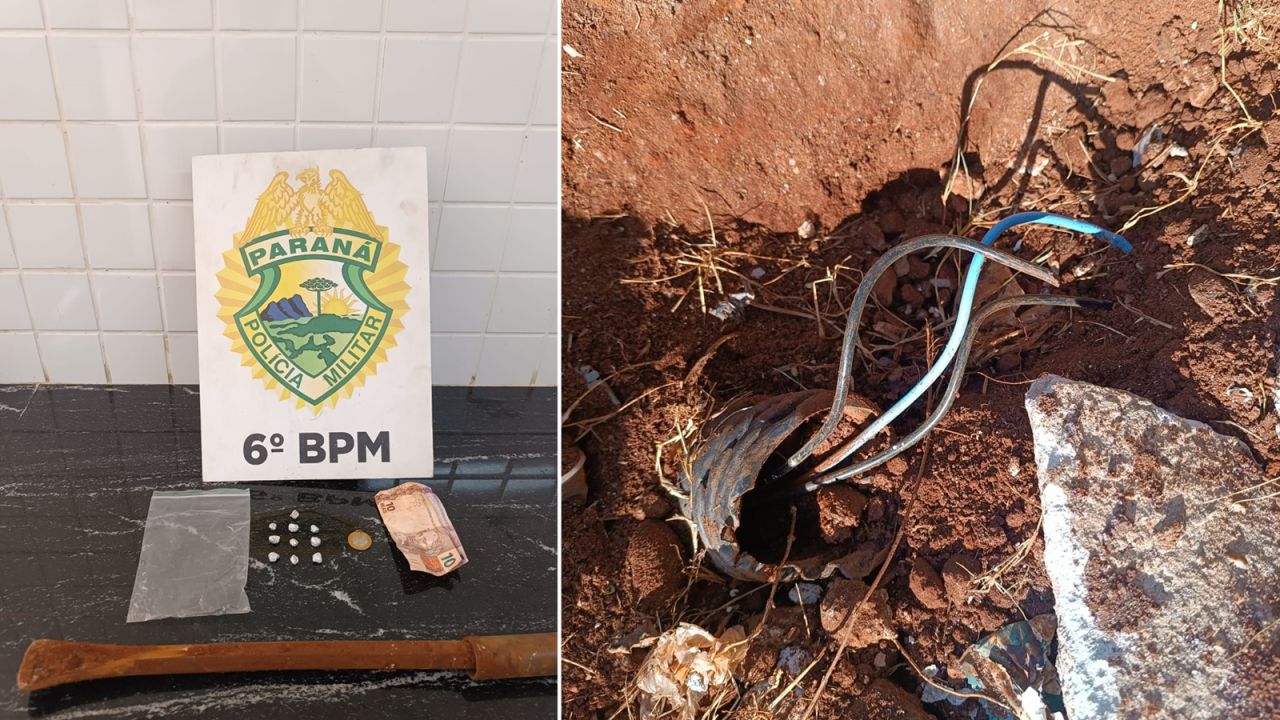 PM prende dois homens por furto de fios e tráfico de drogas na BR-277, em Cascavel